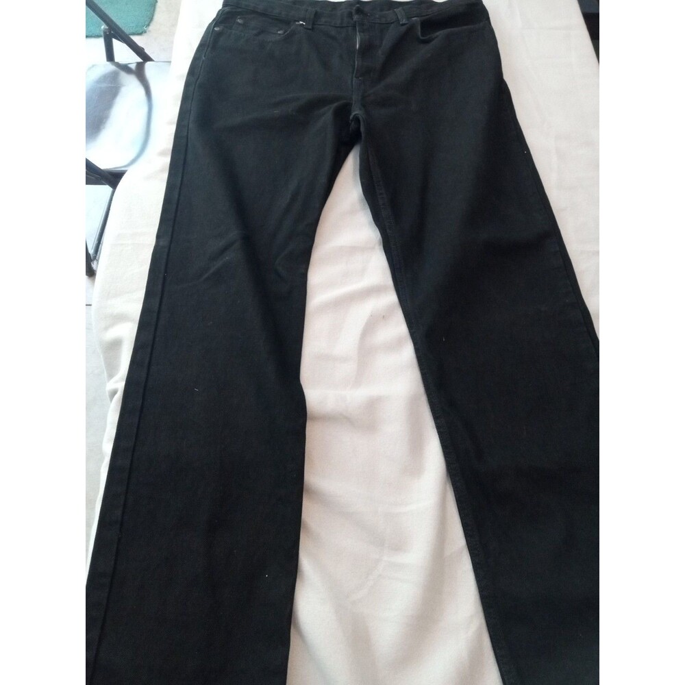 Faded Glory Men' Black Denim Jeans Button 5-Pocket 36x34